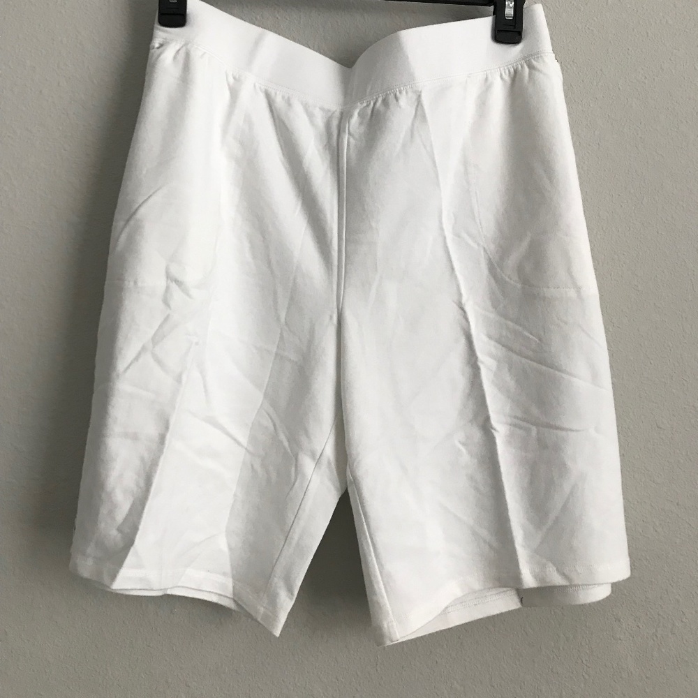 Sport Savvy Petite French Terry Bermuda Short  Grommets - White (sz PXL) a574418
